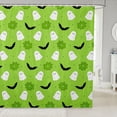 thumbnail image 1 of Manfei Halloween Ghost Print Shower Curtain 72Wx78L,Green Cartoon Floral Bath Curtain, 1 of 5