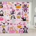 thumbnail image 1 of Manfei Halloween Ghost Print Shower Curtain 72Wx84L,Ghost And Pumpkin Bathroom Shower Curtain, 1 of 5
