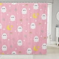 thumbnail image 1 of Manfei Halloween Ghost Print Shower Curtain 72Wx84L,Minimalist Bat Bathroom Shower Curtain, 1 of 5