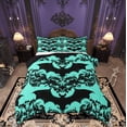 thumbnail image 1 of Manfei Halloween Gothic Bat Bedding Comforter Set, Bohemian Damask Flower Print Twin Comforter Sets, Mystic Hippie Western Reversible Bedding Set, Luxury Bedroom Decor, 2 Pieces, 1 of 8