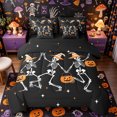 thumbnail image 1 of Manfei Halloween Gothic Skeleton 7-Piece Twin Bedding, Festival Pumpkin Bedding Comforter Set, Black Orange White,Black Reversible, 1 of 7