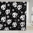 thumbnail image 1 of Manfei Halloween Sugar Skull Shower Curtain 72Wx84L,Gray Cute Stars Print Bathroom Shower Curtain, 1 of 5