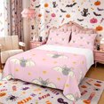 thumbnail image 1 of Manfei Halloween Sweet Flying Bat King Sheets 4pcs, Gothic Animal Bedding, Pink Gray Yellow,1 Fitted Sheet, 1 Flat Sheet and 2 Pillowcases, 1 of 5