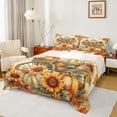 thumbnail image 1 of Manfei Happy Autumn Full Size Sheets for Kids, Rustic Sunflower Maple Leaf Bed Sheets, Fall Pumpkin Print Sheet Sets, Lightweight Room Decor, 4-Piece, 1 of 7
