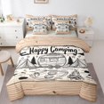 thumbnail image 1 of Manfei Happy Camping 7pcs Queen Bedding,Rustic Farmhouse Cabin Bedding Comforter Set Queen,Brown,Light Gray Reversible, 1 of 7