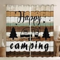 thumbnail image 1 of Manfei Happy Camping Blackout Curtains Set of 2 (52x84 Each),Travel Car Rv Accessories Window Curtains,Rustic Camper Theme Curtains and Drapes For Girl Boy,Microfiber Bedroom Decor, 1 of 6