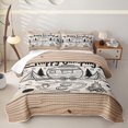 thumbnail image 1 of Manfei Happy Camping Twin Quilt Set,Rustic Farmhouse Cabin Twin Coverlet Set,Brown,2pcs, 1 of 7