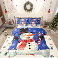 thumbnail image 1 of Manfei Happy Christmas 7-Piece Bedding Comforter Set,Cartoon Snowman King Bedding Sets,White Red Blue Bed Sheets For Boys Kids,Microfiber Bedroom Decor Reversible, 1 of 8