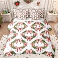 thumbnail image 1 of Manfei Happy Christmas 7pcs Bedding Comforter Set,Christmas Wreath Flower Queen Bedding Sets,Cute Cartoon Bowknot Ribbon Queen Sheet Sets For Girl,Luxury Bedroom Decor Reversible, 1 of 8