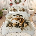 thumbnail image 1 of Manfei Happy Christmas Full Size Comforter Sets,Snowman Pattern Bedding Comforter Set,Rustic Flower Floral Bedding Sets For Girl,Luxury Bedroom Decor Reversible,3-Piece, 1 of 8