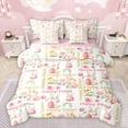 thumbnail image 1 of Manfei Happy Easter 7-Piece Twin Bedding Sets,Pink Dino Egg Bedding Comforter Set,Cute Rabbit Flowers Sheet Sets For Girls Teens,Luxury Bedroom Decor Reversible, 1 of 8