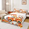 thumbnail image 1 of Manfei Happy Fall Bed Sheets,Autumn Pumpkin Maples King Sheets,Rustic Farmhouse Cabin Sheet Set For Girl Boys,Microfiber Bedroom Decor,4pcs, 1 of 7