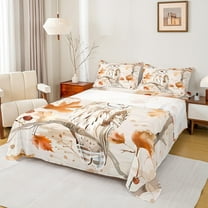 Manfei Happy Fall Twin Sheet Sets,Cute Owl Twin Fitted Sheet,Natural Maple Flat Sheet For Kids,Breathable Home Decor,3-Piece