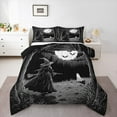thumbnail image 1 of Manfei Happy Halloween Bedding Comforter Set,Black Witch Bats Twin Comforter Sets,Cute Cartoon Ghost Bedding Set For Kids,Luxury Bedroom Decor Reversible,2-Piece, 1 of 8