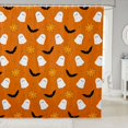 thumbnail image 1 of Manfei Happy Halloween Ghost Shower Curtain 72Wx72L,Cute Floral Pattern Bathroom Curtain, 1 of 5