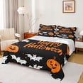 thumbnail image 1 of Manfei Happy Halloween Twin Sheet Sets,Lovely Pumpkin Lantern Twin Fitted Sheet,White Black Orange Flat Sheet For Girl Kids,Super Cozy Room Decor,3pcs, 1 of 7