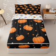 thumbnail image 1 of Manfei Happy Halloween Zipper Full Size Comforter Sets with Fitted Sheet and 2 Pillowcases,Lovely Ghosts Zipper Bedding Set,Pink,Halloween Reversible,4pcs, 1 of 8