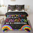 thumbnail image 1 of Manfei Happy Place 7 Pieces Bedding Comforter Set,Cartoon Rainbow Full Bedding Set,Colorful Heart Print Fitted Sheet Flat Sheet For Children,Breathable Home Decor, 1 of 8