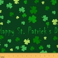 thumbnail image 1 of Manfei Happy St. Patrick's Day Sewing & Crafting Fabric (3 Yards), Three Leaves Clover Home Decor Fabric by the Yard, Black Green DIY Fabric, 1 of 6