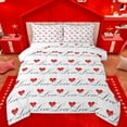 thumbnail image 1 of Manfei Happy Valentine'S Day Bedding Comforter Set,Cute Loves Pattern Twin Comforter Sets,Red White Bedding Set For Men Women,Super Cozy Room Decor Reversible,2 Pieces, 1 of 8