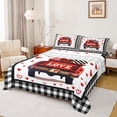 thumbnail image 1 of Manfei Happy Valentine'S Day Twin Sheet Sets,Red Graffiti Hearts Twin Fitted Sheet,White Black Checkered Flat Sheet For Girl,Breathable Home Decor,3 Pieces, 1 of 7