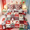 thumbnail image 1 of Manfei Happy Xmas 7-Piece King Bedding,Antique Pink Christmas King Bed in a Bag,Xmas Reversible, 1 of 7