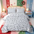 thumbnail image 1 of Manfei Happy Xmas Twin Quilt Set,Cute Christmas Candy Cane Twin Coverlet Set,2pcs,1 Bedspread and 1 Pillowcase, 1 of 7