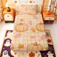 thumbnail image 1 of Manfei Harvest Maple Leaf Print Twin Fitted Sheet,Watercolor Pumpkin Print Bedding,2pcs,1 Fitted Sheet and 1 Pillowcase, 1 of 6