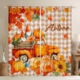 thumbnail image 1 of Manfei Harvest Pumpkin Child Blackout Curtains Set of 2 (52x84 Each), Rustic Truck Window Curtains, Vintage Buffalo Plaid Curtains and Drapes, Black Out Curtains Home Decor, 1 of 6