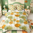 thumbnail image 1 of Manfei Harvest Pumpkin Print 7pcs Queen Bedding,Watercolor Pumpkin Print Bedding Comforter Set Queen,Polkadot Reversible, 1 of 7