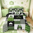 thumbnail image 1 of Manfei Harvester Excavator Bedding Comforter Set,Geometric Waves Striped Twin Comforter Sets,Green Patchwork Grid Bedding Set For Kids,Ultra Soft Home Decor Reversible,2-Piece, 1 of 8