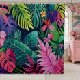thumbnail image 1 of Manfei Hawaiian Leaves Shower Curtain 72Wx72L,Tropical Botanical Plants Bathroom Curtain, 1 of 6