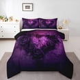 thumbnail image 1 of Manfei Heart Print Flower Full Size Comforter Sets,Spider Webs Bedding Comforter Set,Puprle Black Bedding Sets For Girls,Microfiber Bedroom Decor Reversible,3pcs, 1 of 8