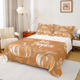 thumbnail image 1 of Manfei Hello Pumpkin Twin Sheet Sets,Autumn Fall Twin Fitted Sheet,Orange White Flat Sheet For Child,Ultra Soft Home Decor,3-Piece, 1 of 7