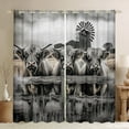 thumbnail image 1 of Manfei Highland Cow Curtains Pack of 2 (42x84 Each), Rustic Windmill Curtains Blackout, Vintage Farmhouse Living Room Curtains, Luxury Bedroom Decor, 1 of 6