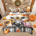 thumbnail image 1 of Manfei Highland Cow Pig Bedding Comforter Set 7-Piece, Cute Farm Animal Queen Bedding Sets, Chic Sunflower Pumpkin Queen Sheet Sets, Lightweight Room Decor, 1 of 7