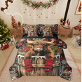 thumbnail image 1 of Manfei Highland Cow Twin Bedding Sets 7-Piece for Kids, Merry Christmas Bedding Comforter Set, Rustic Farmhouse Reversible Sheet Sets, Luxury Bedroom Decor, 1 of 7