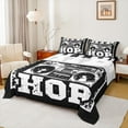 thumbnail image 1 of Manfei Hip Hop Music Queen Sheet Sets for Teens, Black White Flat Sheet, Modern Video Queen Fitted Sheet, Microfiber Bedroom Decor, 4 Pieces, 1 of 7