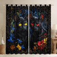 thumbnail image 1 of Manfei Hippie Animal Cat Blackout Curtains Set of 2 (52x84 Each), Rustic Mandala Flower Window Curtains, Teens Boys Girls Kids Curtains and Drapes, Curtains and Drapes Home Decor, 1 of 6