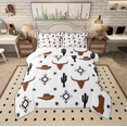 thumbnail image 1 of Manfei Hippie Aztec Abstract Full Size Comforter Sets for Kids, Tribal Cowgirl Cowboy Bedding Comforter Set, Cactus Botanical Reversible Bedding Sets, Breathable Home Decor, 3 Pieces, 1 of 9