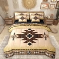 thumbnail image 1 of Manfei Hippie Aztec Adult 7pcs Bedding Comforter Set, Tribal Bohemian Style Queen Bedding Sets, Burly Wood Abstract Reversible Queen Sheet Sets, Lightweight Room Decor, 1 of 8