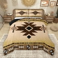 thumbnail image 1 of Manfei Hippie Aztec Adult Queen Comforter Set, Tribal Bohemian Style Bedding Sets, Burly Wood Abstract Reversible Bedding Comforter Set, Lightweight Room Decor, 3 Pieces, 1 of 9