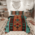 thumbnail image 1 of Manfei Hippie Aztec Bedding Twin Comforter Set, Teal Brown Down Comforter, Bohomian Western Reversible Duvet Insert, Super Cozy Bedroom Decor, 2 Pieces, 1 of 8