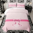 thumbnail image 1 of Manfei Hippie Damask Twin Quilt Set 2 Pieces,Princess Ribbon Bow Twin Coverlet Set,1 Bedspread and 1 Pillowcase, 1 of 7