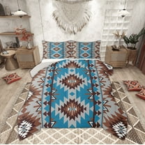 Manfei Hippie Geometric Aztec Bedding Comforter Set, Tribal Western Bohemian Twin Comforter Sets, Mandala Theme Reversible Bedding Set, Lightweight Room Decor, 2pcs