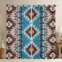Manfei Hippie Geometric Aztec Black Out Curtains, Tribal Western Bohemian Curtains Pack of 2 (42x63 Each), Mandala Theme Bedroom Curtains, Curtains and Drapes Room Decor