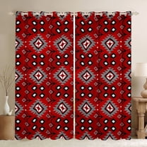 Manfei Hippie Geometric Aztec Black Out Curtains, Tribal Western Bohemian Curtains Pack of 2 (42x63 Each), Mandala Theme Bedroom Curtains, Window Curtains Home Decor