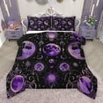 thumbnail image 1 of Manfei Hippie Gothic Moon Bedding Comforter Set for Teens, Mystic Purple Mandala Twin Comforter Sets, Tribal Southwestern Reversible Bedding Set, Luxury Bedroom Decor, 2 Pieces, 1 of 9