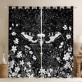 thumbnail image 1 of Manfei Hippie Gothic Moth Curtains Pack of 2 (42x84 Each), Colorful Flower Curtains Blackout, Boho Halloween Wildlife Bedroom Curtains, Black White Luxurious Room Decor, 1 of 6