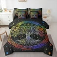 thumbnail image 1 of Manfei Hippie Life Tree Bedding Comforter Set 7-Piece for Kids, Vintage Bohemian Botanical King Bedding Sets, Galaxy Stars Print Reversible Bed Sheets, Breathable Home Decor, 1 of 7
